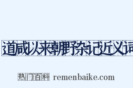 道咸以来朝野杂记近义词是什么意思的图片